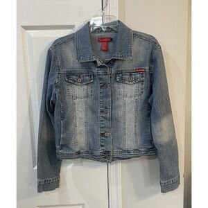 Southpole‎ Junior Collection Jean Jacket Sz L Women's/juniors Light Wash *Read*